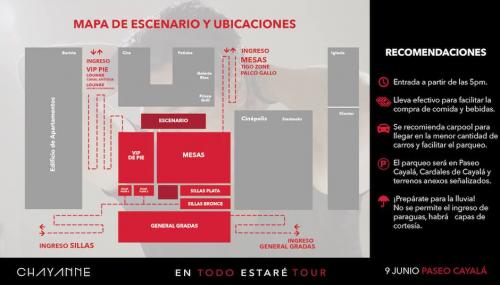 En este mapa podrás encontrar información para una mejor ubicación de tu localidad durante el concierto.