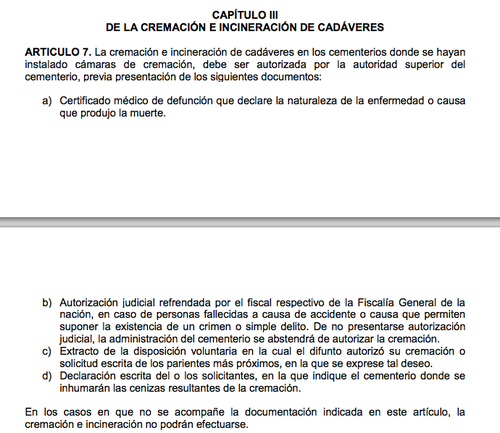 El Acuerdo Gubernativo 005-96 es el que regula las disposiciones de la cremación.