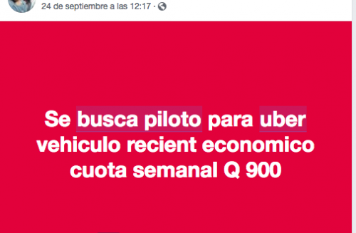 Así figuran varios anuncios en Facebook.