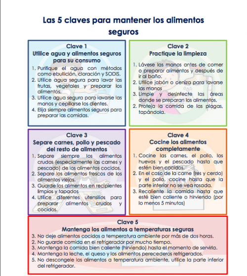 El Mineduc elaboró un menú para el Programa de Alimentación Escolar, el cual contiene una guía para mantener los alimentos seguros en cada centro educativo. (Imagen: captura de pantalla)