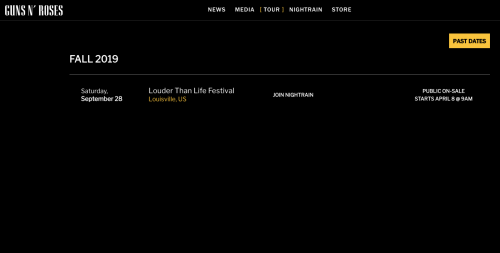 Esta es la única fecha confirmada para el tour de Guns N' Roses. (Foto: oficial)