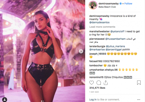 Demi Rose sexy dominatríz instagram