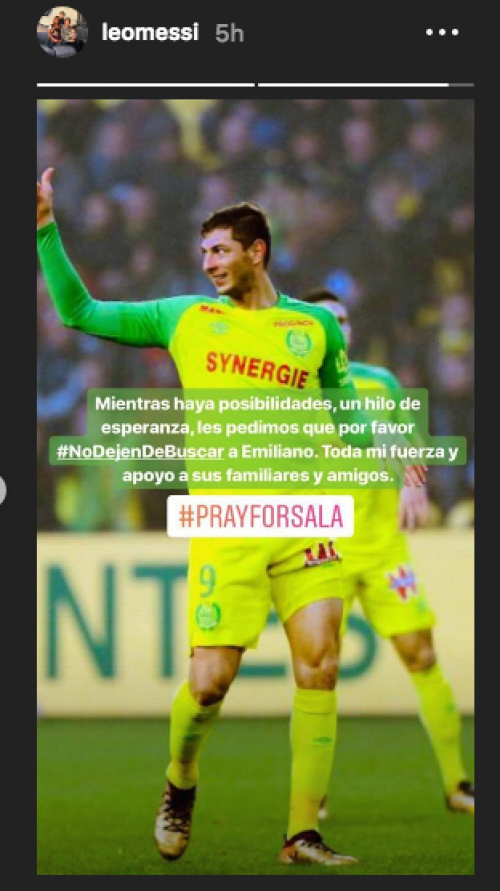 El crack argentino dejó este mensaje de apoyo. (Foto: Instagram)