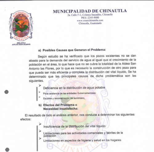 La municipalidad de Chinautla para justificar el proyecto del pozo de agua realizó un estudio donde hizo constatar el problema en la distribución. (Foto: Soy502)