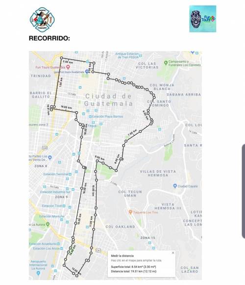 Mapa del recorrido. (Foto: Cortesía CVB)