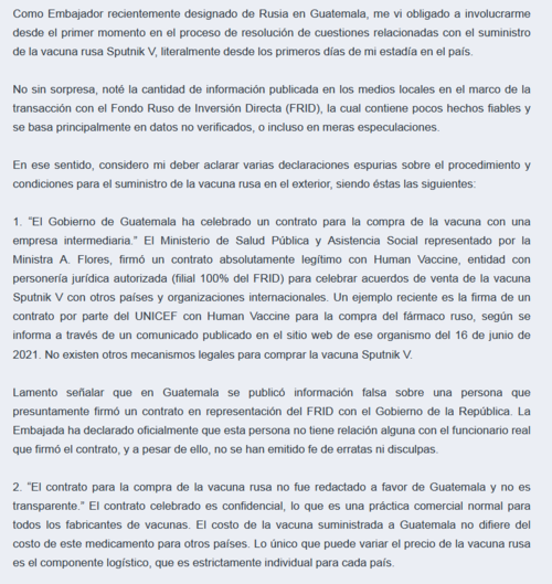 Comunicado, embajada, Rusia