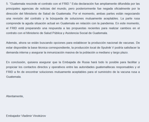 Comunicado, embajada, Rusia