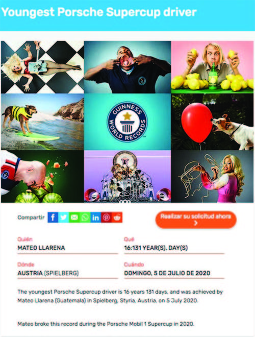 Mateo Llarena aparece en los record Guinness. (Foto: captura de pantalla)