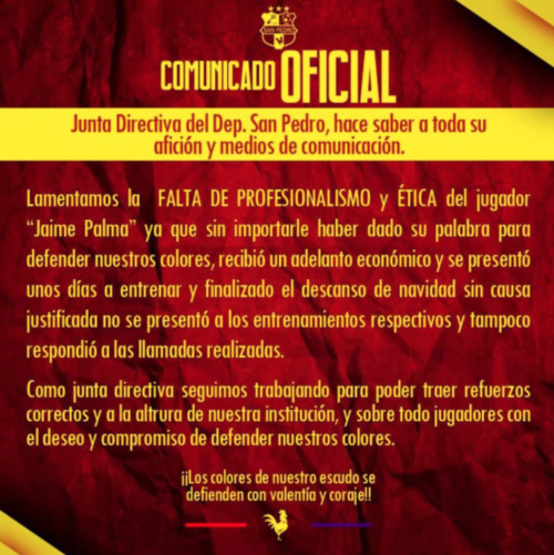 Comunicado San Pedro