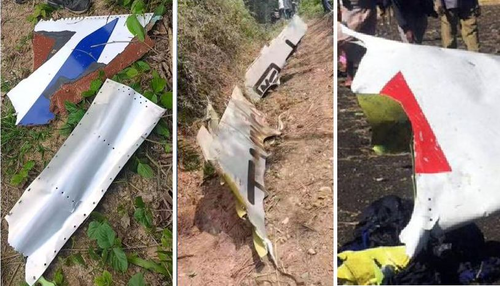 En redes sociales se comparten imágenes de los restos del avión dispersados varios metros alrededor del lugar donde ocurrió la tragedia.