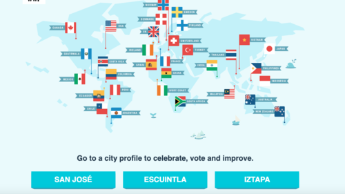 En la página de We Love Cities se puede elegir entre San José, Escuintla o Iztapa. (Foto: captura de pantalla)