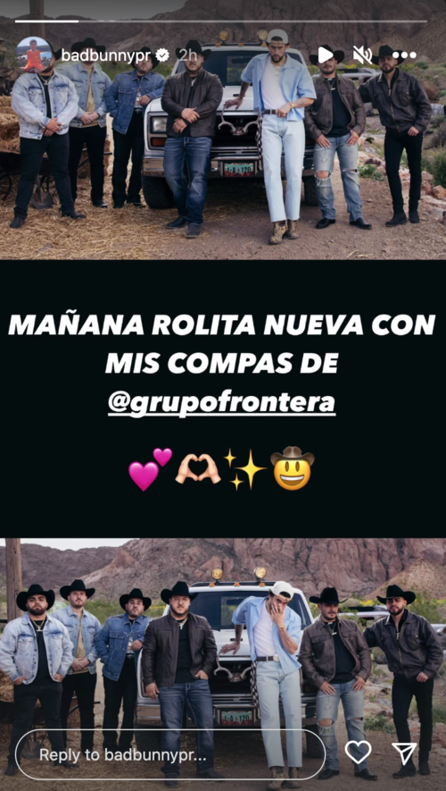Historia de Instagram de Bad Bunny. (Foto: Instagram)