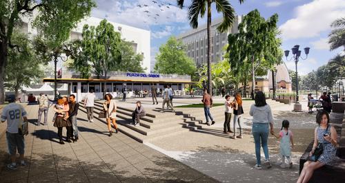 La plaza brindará un espacio en el que los ciudadanos se sientan seguros de transitar. (Render: Muni Guate)