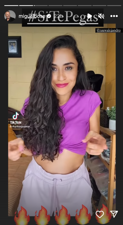 Miguel Bosé historias de Instagram Mariale Guzmán