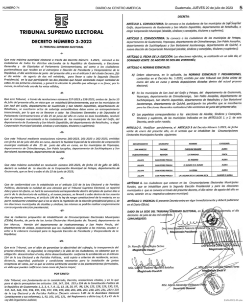 La convocatoria fue publicada en el DCA este 20 de julio 2023. (Foto: captura de pantalla)