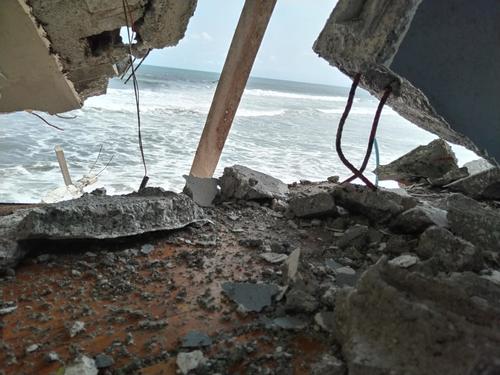 oleaje, sipacate, destrucción, chalet, carretera nacional, cambio climático, escuintla, guatemala