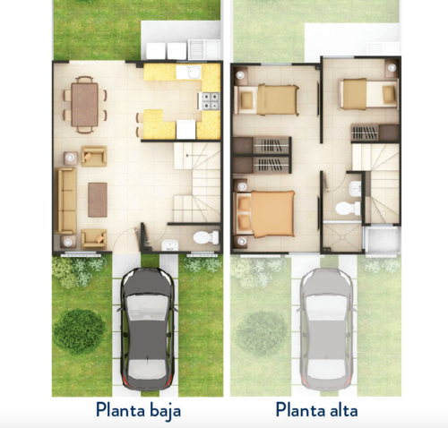 Así es la distribución de la vivienda más económica en Fuentes del Valle Norte VI (Dibujo: Fuentes del Valle Norte VI)