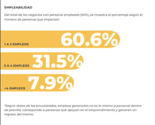 La mayoría de las emprendedores cuenta con un máximo de dos empleados. (Gráfica: Wonder Woman Community)