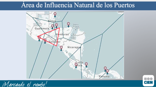 Area de influencia natural de los puertos. (Gráfica: CIEN)