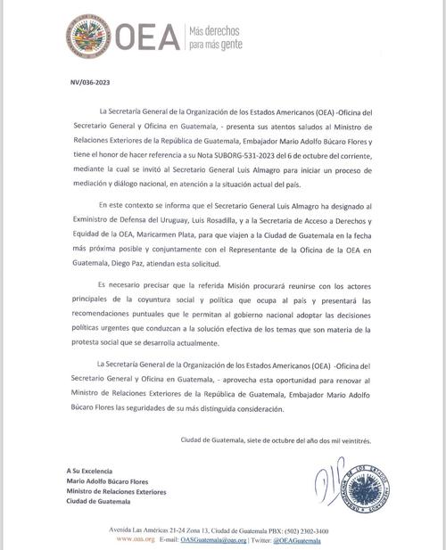 misión OEA, gobierno, sectores sociales, Luis Almagro