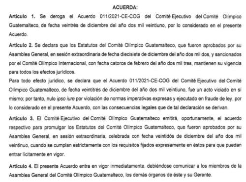 COG, COI, Comité Olímpico Internacional, París 2024, Comité Olímpico Guatemalteco