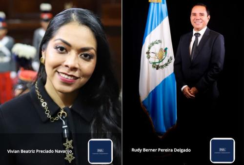 Así aparecen ahora las fotos oficiales de Vivian Preciado y Rudy Pereira en el sitio web del Congreso.