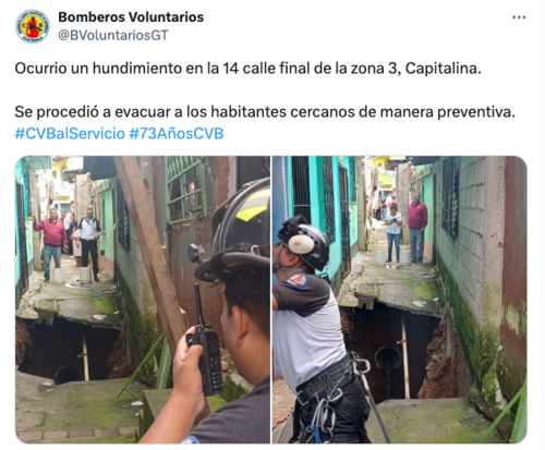 Momentos previos al colapso de la vivienda.