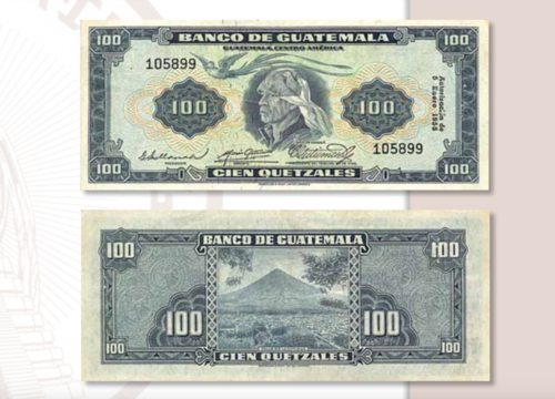 Billete Q100: símbolo histórico y pieza de colección en su anverso tiene el lago de Atitlán. (Foto: Banguat)