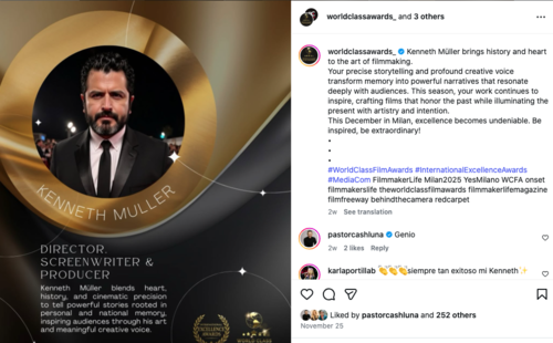 kenneth muller FilmmakerLife Globe Award 2