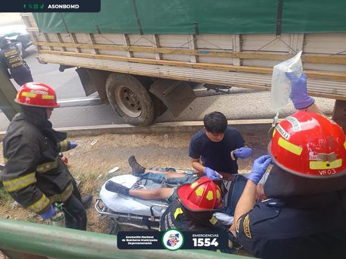 Un hombre resultó herido por lo que fue trasladado a un centro asistencial. (Foto: Asonbomd)