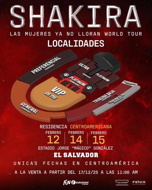 precios shakira el salvador 2