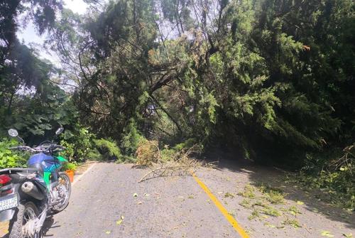 Ambos carriles de la carretera del kilómetro 33 de la ruta hacia Santa Elena Barillas quedó obstaculizada momentáneamente. (Foto: Conred)