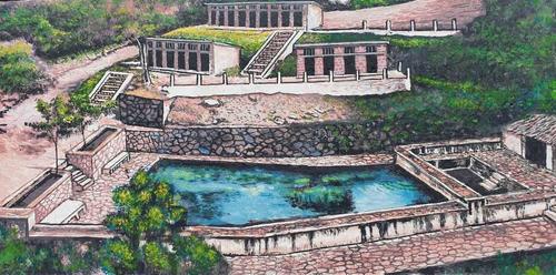 Pintura antigua del artista Vicente Guerra que retrata el lugar. (Foto: Carlos Sotz/Colaborador)