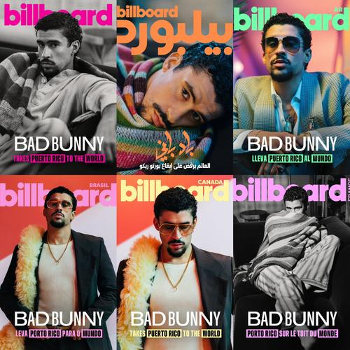 12 portadas y un mismo titular que resalta el protagonismo del boricua. (Foto: Instagram/Billboard)