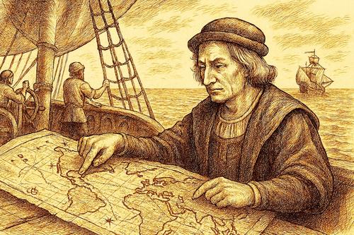 Cristóbal Colón realizó varios viajes que concluyeron en tierras que luego serían declaradas como parte del continente americano. (Foto: Copilot IA)