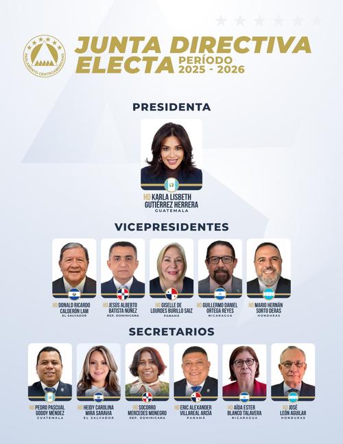 Junta Directiva para el periodo 2025-2026. (Foto: Parlacen)
