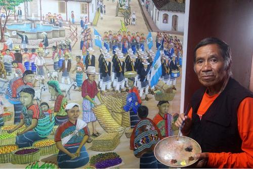 La obra "50 años pintando la esencia de Comalapa". (Foto: Carlos Sotz / colaborador)