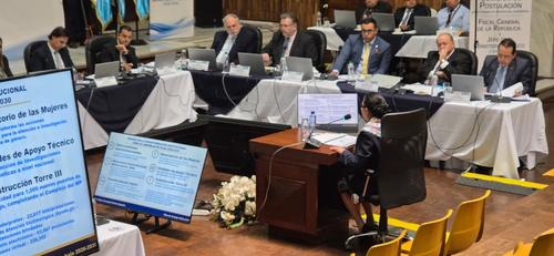 Consuelo Porras, durante su entrevista este día ante la Comisión de Postulación. (Foto: Cortesía/Soy502)
