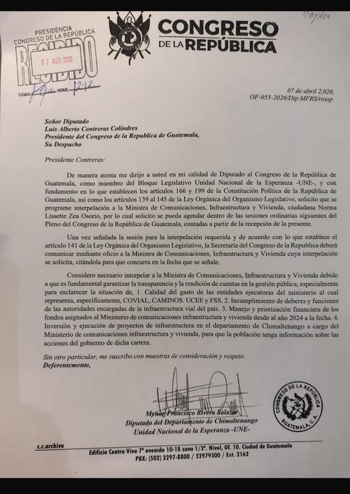 La interpelación busca explicaciones sobre la gestión y priorización de obras. (Foto: Organismo Legislativo)