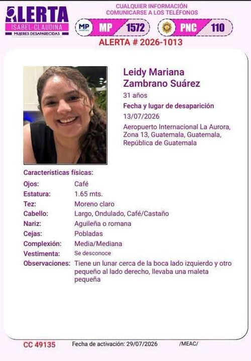 Estas son las características de Leidy Zambrano. (Imagen: Alerta Isabel-Claudina)