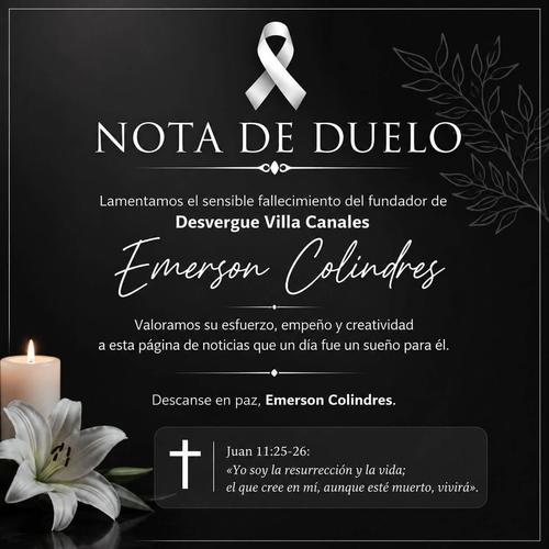 Lamentan el fallecimiento de Emerson Colindres. (Foto: Redes sociales)