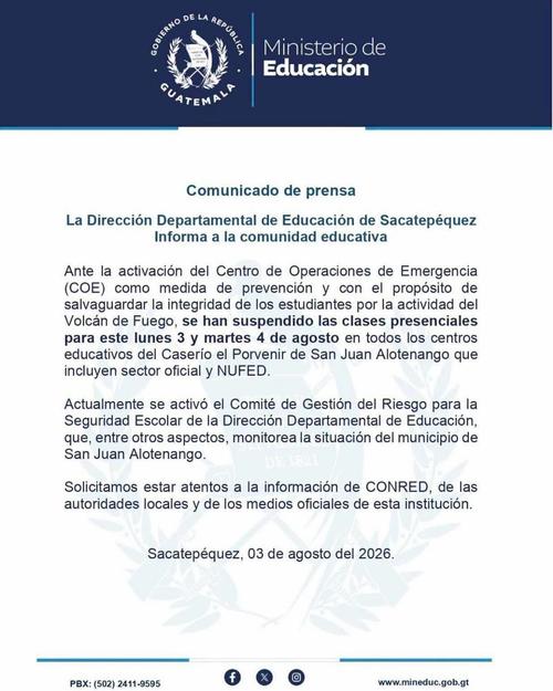 Comunicado oficial. (Foto: MINEDUC)