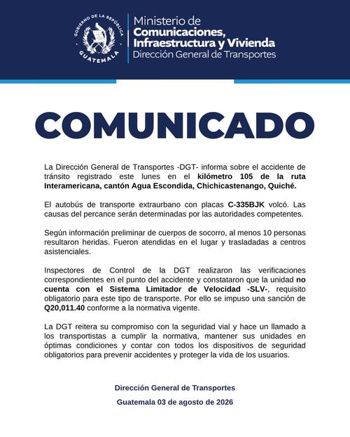 La DGT confirmó que la unidad extraurbana circulaba sin el Sistema Limitador de Velocidad (SLV) obligatorio. (Imagen: vía DGT)