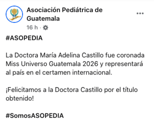 Adelina Castillo, Miss Universe, Guatemala, médicos, gremio, pediatras, noticias, Soy502 4
