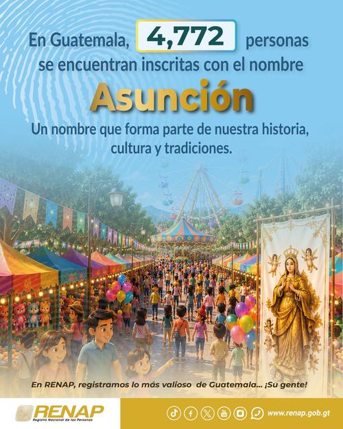 Asunción, nombre, Guatemala, RENAP, soy502, noticias