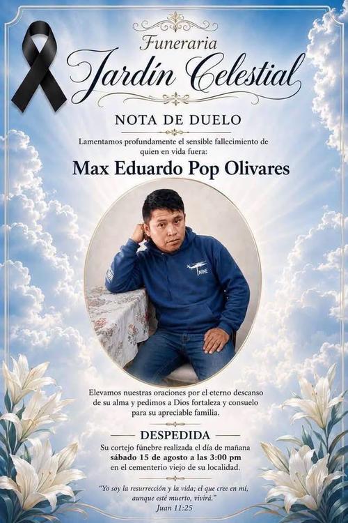 Max Eduardo Pop es la segunda víctima mortal. (Imagen: Redes sociales)