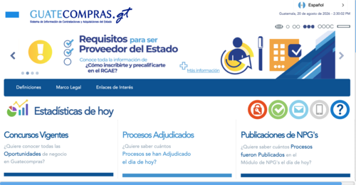 El sistema utilizará información de Guatecompras para detectar patrones de riesgo y trasladará los hallazgos a las entidades correspondientes. (Imagen: captura de pantalla)