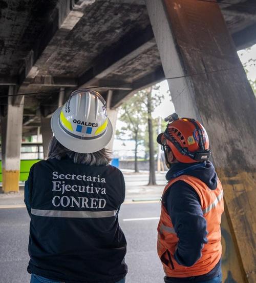 Las autoridades han evaluado los daños y grietas en el puente Periférico. (Foto: Conred)