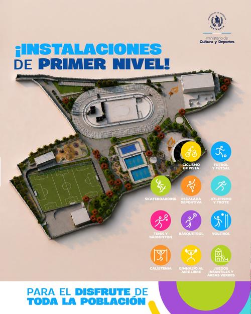 La administración actual se comprometió a finalizar los cuatro complejos deportivos planificados durante su período de gobierno. (Imagen: Ministerio de Cultura y Deportes)