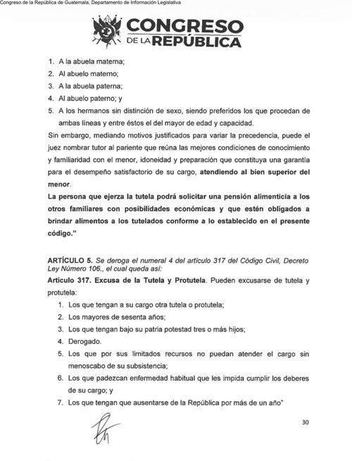 Ser mujer dejará de ser un motivo legal válido para rehusar o excusarse de ejercer la tutela de un menor de edad. (Imagen: captura de pantalla)